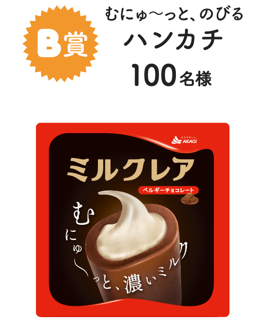 B賞：むにゅ～っと、のびるハンカチ（100名様）