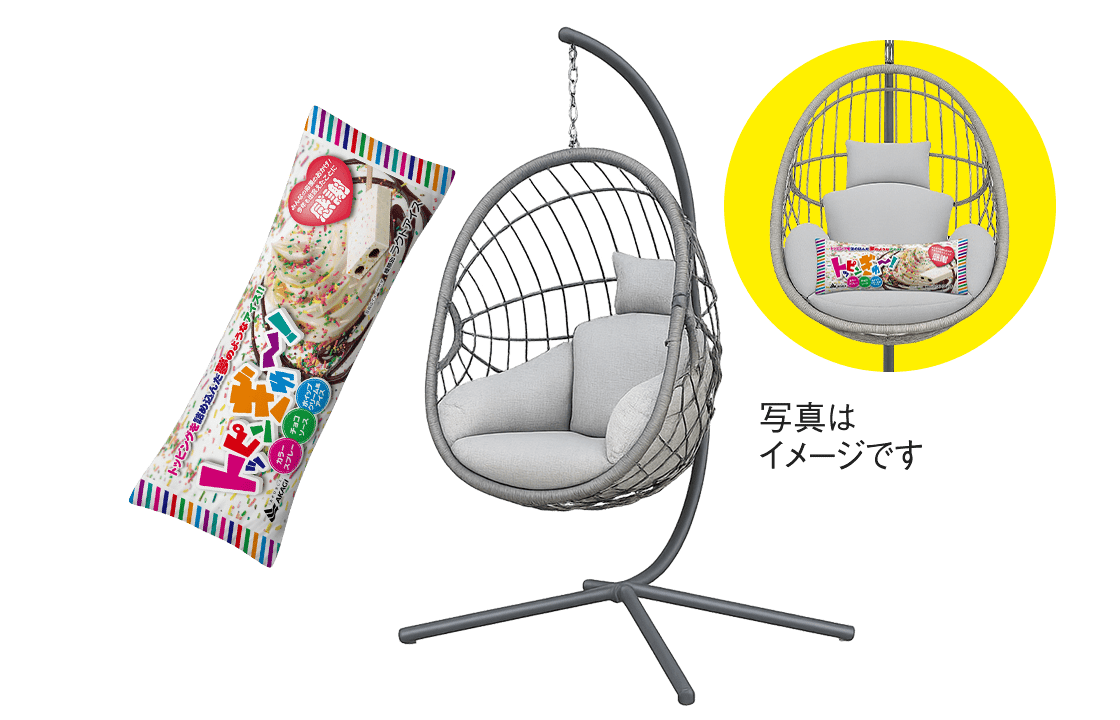 ハンキングチェア＋トッピンぎゅ～！クッション：イメージ