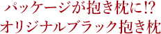 パッケージが抱き枕に⁉オリジナルブラック抱き枕