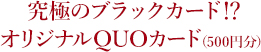 究極のブラックカード⁉オリジナルQUOカード（500円分）