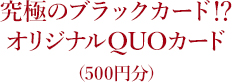 究極のブラックカード⁉オリジナルQUOカード（500円分）