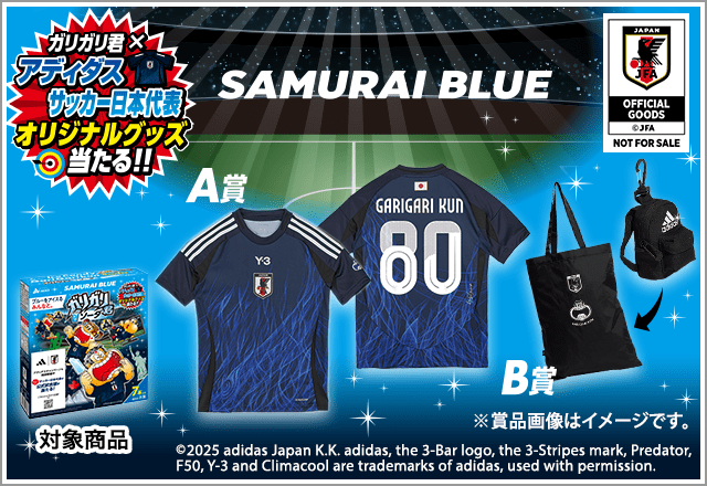 ガリガリ君×アディダス サッカー日本代表 グッズ」当たるキャンペーン